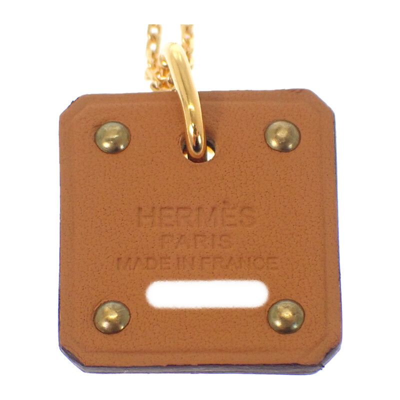 Hermes As de Coeur PM Necklace Pendant Beige Etoupe