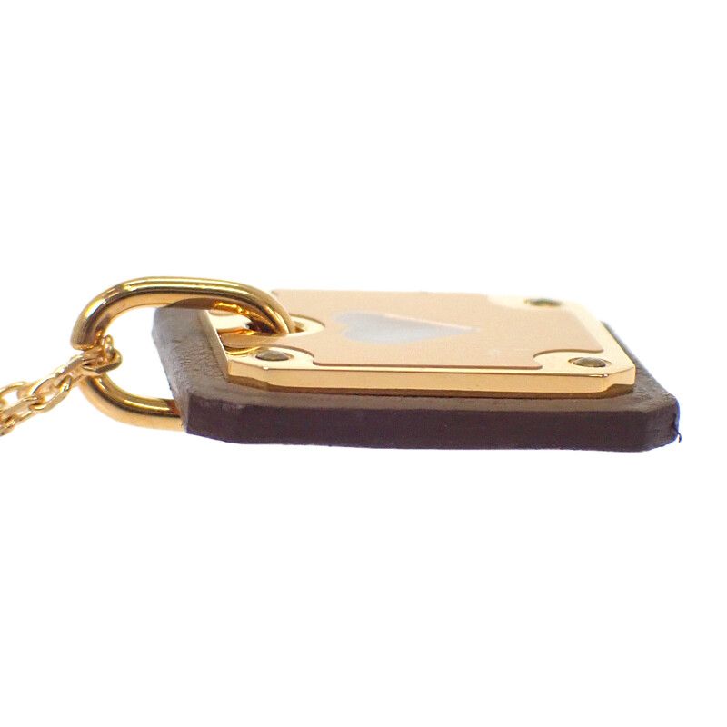 Hermes As de Coeur PM Necklace Pendant Beige Etoupe