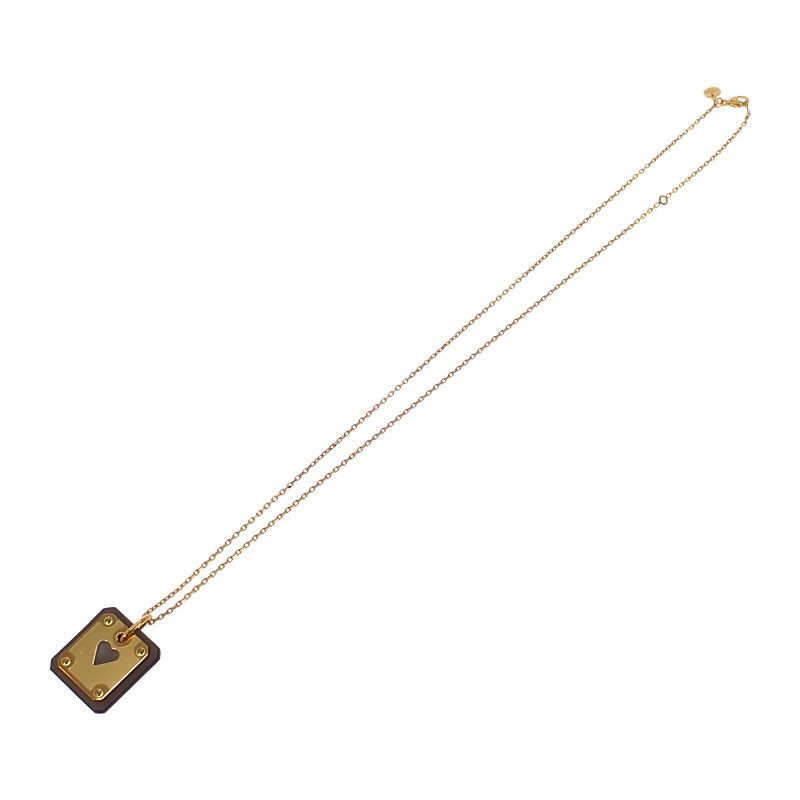 Hermes As de Coeur PM Necklace Pendant Beige Etoupe — view 6