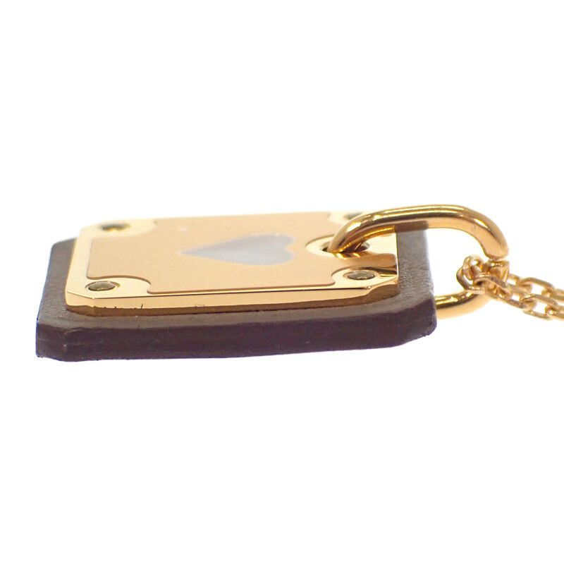 Hermes As de Coeur PM Necklace Pendant Beige Etoupe