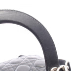 Dior Handbag Lady Cannage Black Leather 2-Way Tote — view 6