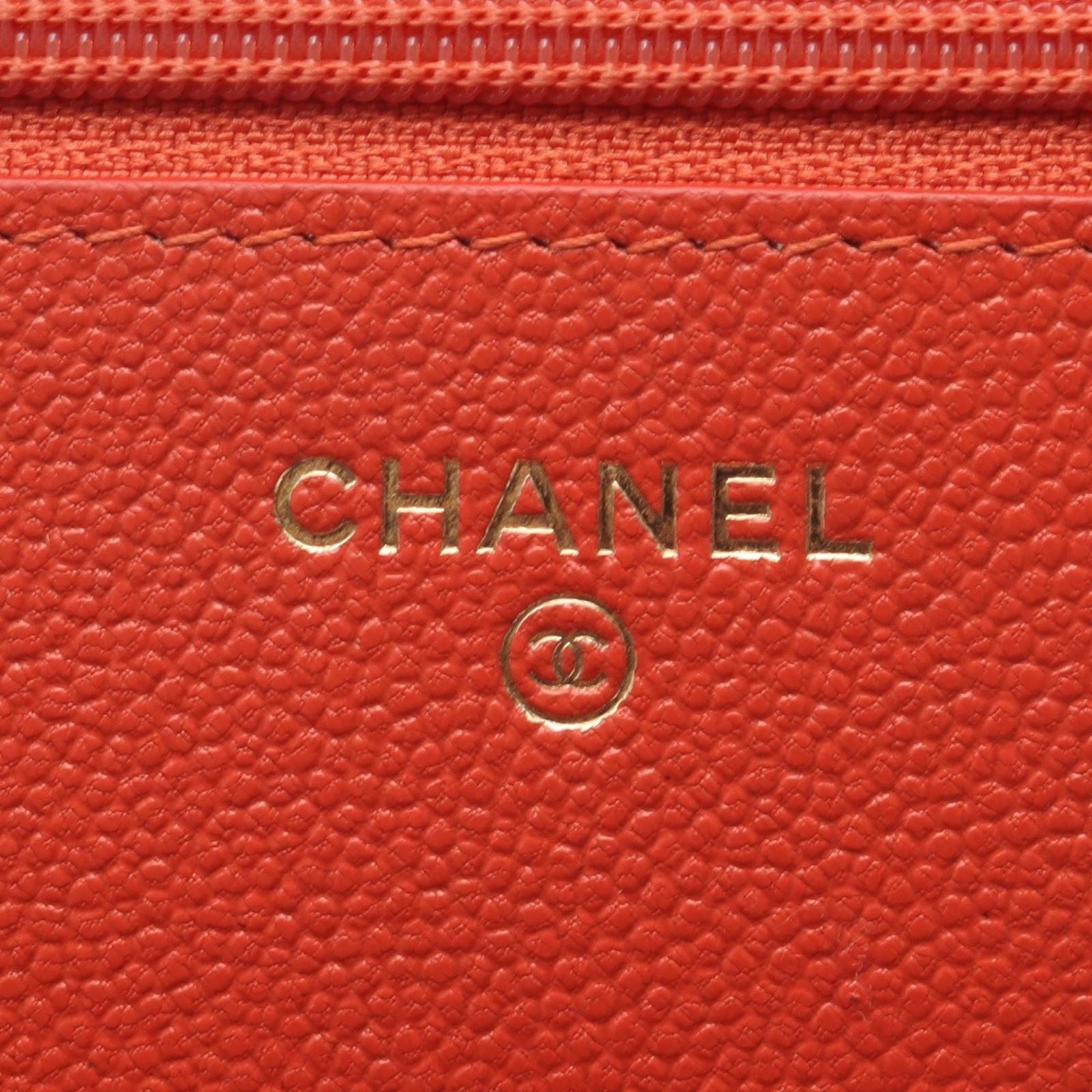 Chanel Shoulder Bag Quilted Coco Rock Orange Leather Chain Wallet — view 4