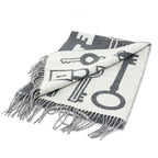 Hermes Hermrs Cashmere Muffler Kazak Keys Collection 100% Gray Key Scarf — view 2