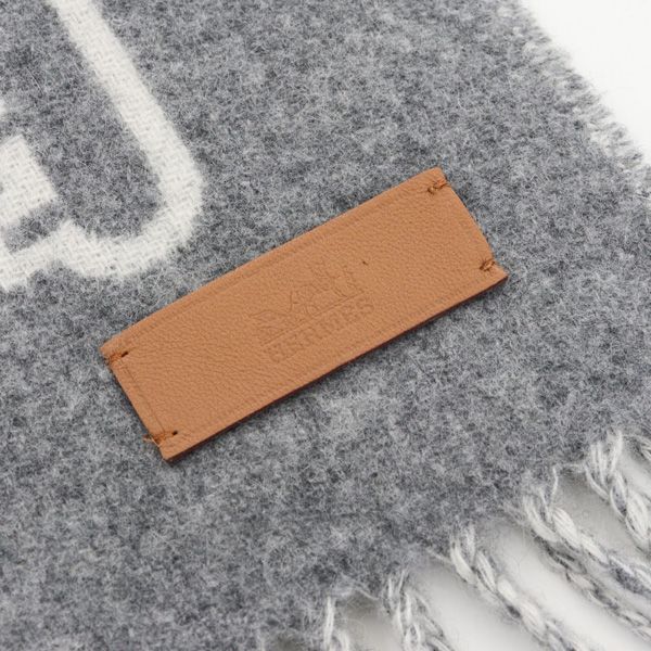 Hermes Hermrs Cashmere Muffler Kazak Keys Collection 100% Gray Key Scarf — view 4