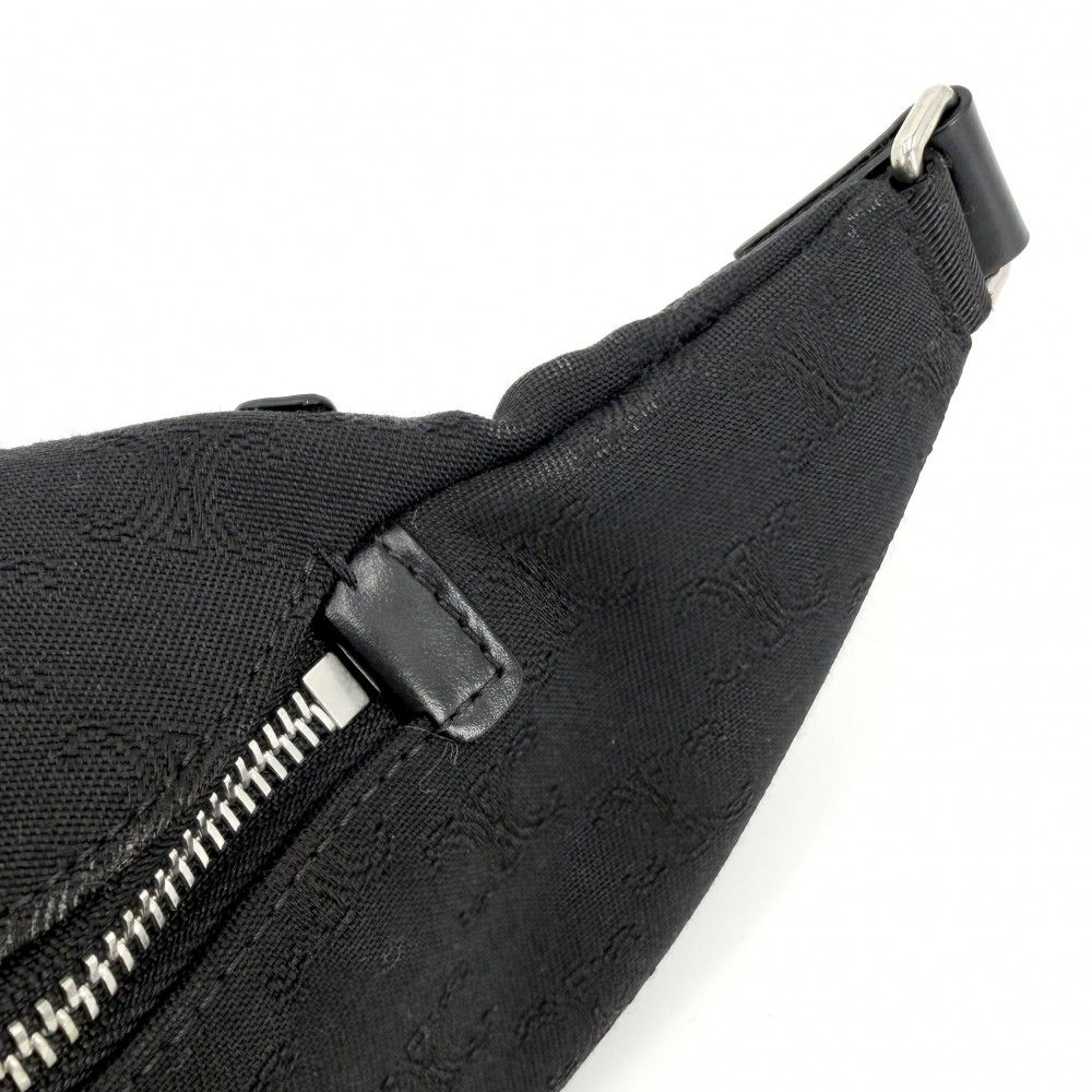 Celine Body Bag Triomphe Canvas Black Silver Har — view 8