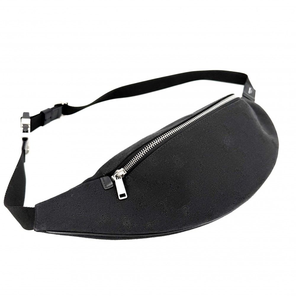 Celine Body Bag Triomphe Canvas Black Silver Har — view 3