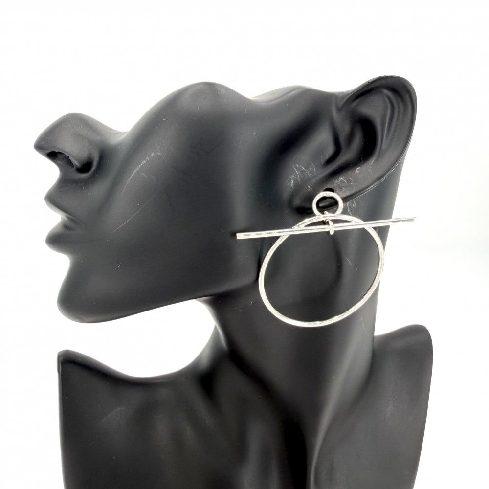 Hermes Earrings 's Loop MM Hoop 925 Sterling Silver — view 2