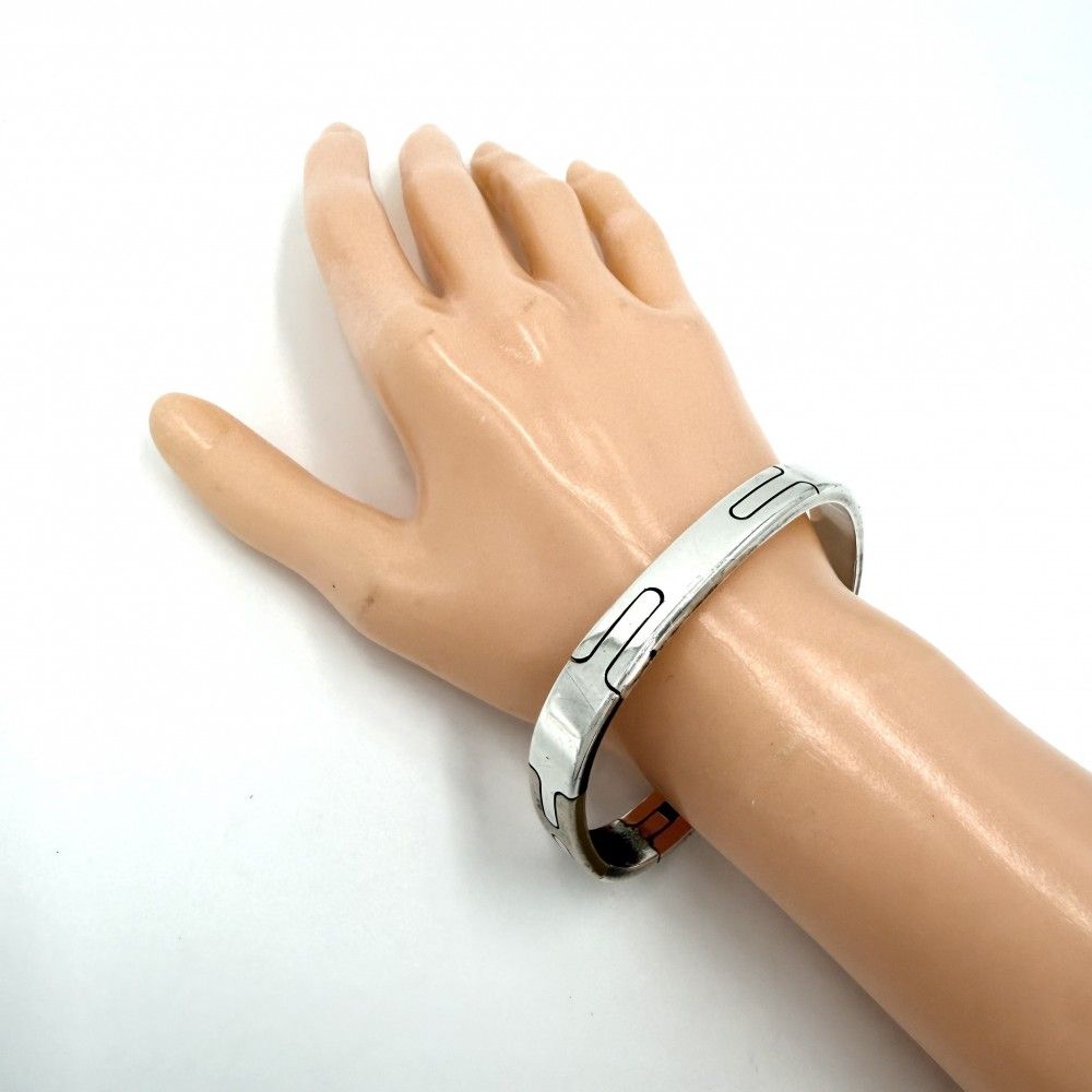 Hermes Bangle Bracelet Silver — view 2