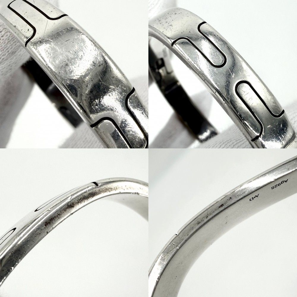 Hermes Bangle Bracelet Silver — view 6