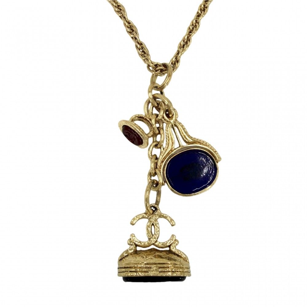 Chanel Necklace Gripoix CC Logo Long — view 2