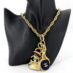 Chanel Necklace Gripoix CC Logo Long — view 3