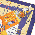 Hermes Carre 90 le Carnaval de Venise Carnival Scarf Silk Twill Navybased Multicolor — view 4