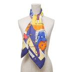 Hermes Carre 90 le Carnaval de Venise Carnival Scarf Silk Twill Navybased Multicolor — view 2