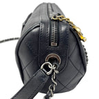 Chanel Bag Chain Shoulder 2-Way Logo Black Silver Gold Lambskin — view 3