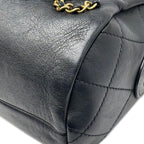 Chanel Bag Chain Shoulder 2-Way Logo Black Silver Gold Lambskin — view 9