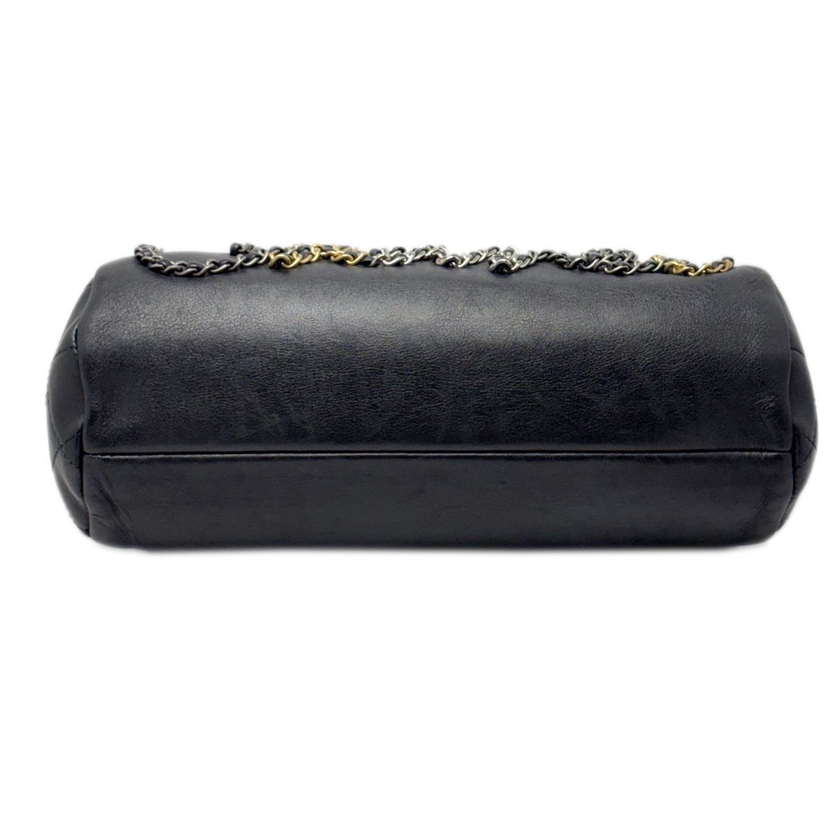 Chanel Bag Chain Shoulder 2-Way Logo Black Silver Gold Lambskin — view 7