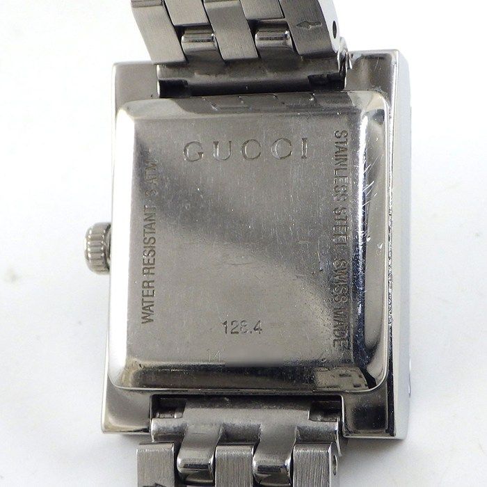 Gucci Watch Frame 128.4 3 Points Diamond Index Square White Shell Dial SS — view 4