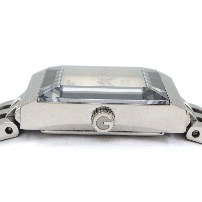 Gucci Watch Frame 128.4 3 Points Diamond Index Square White Shell Dial SS — view 2