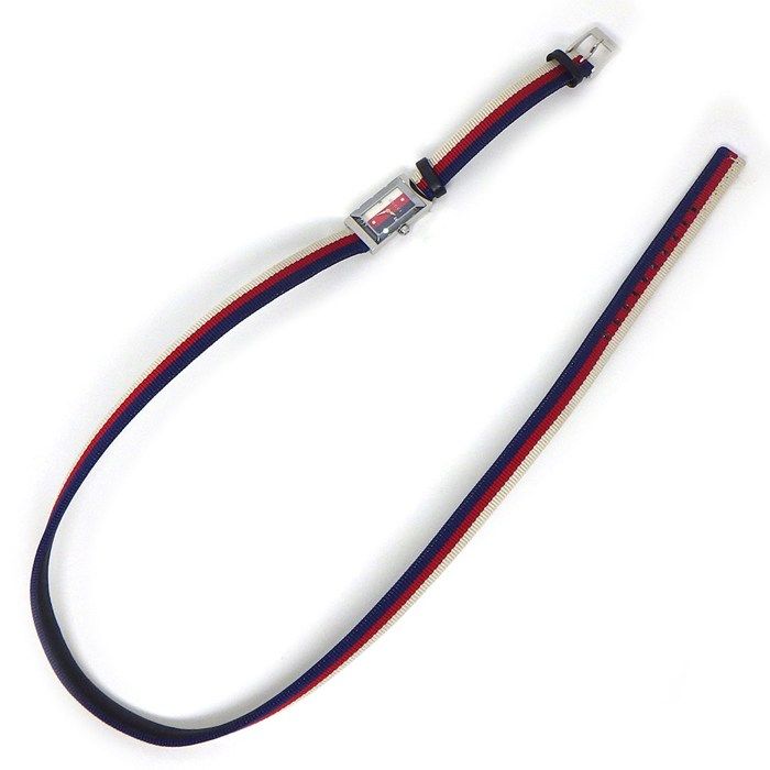 Gucci Watch Frame 147.5 Rectangular White Red Navy Dial Long — view 4