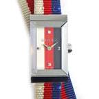 Gucci Watch Frame 147.5 Rectangular White Red Navy Dial Long — view 2