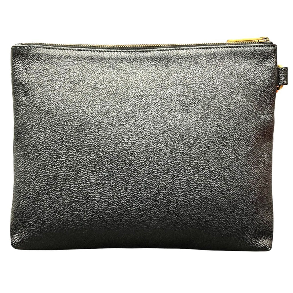 Gucci Logo Print Clutch Leather — view 2