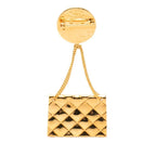 Chanel CC Logo Quilted Bag Motif Vintage Gold Plated — view 2