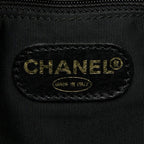 Chanel Logo Charm Tote Shoulder Bag Black Caviar Leather — view 9