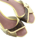 Louis Vuitton Mule Sandals Logo Leather Monogram 36 Brown Yellow — view 3