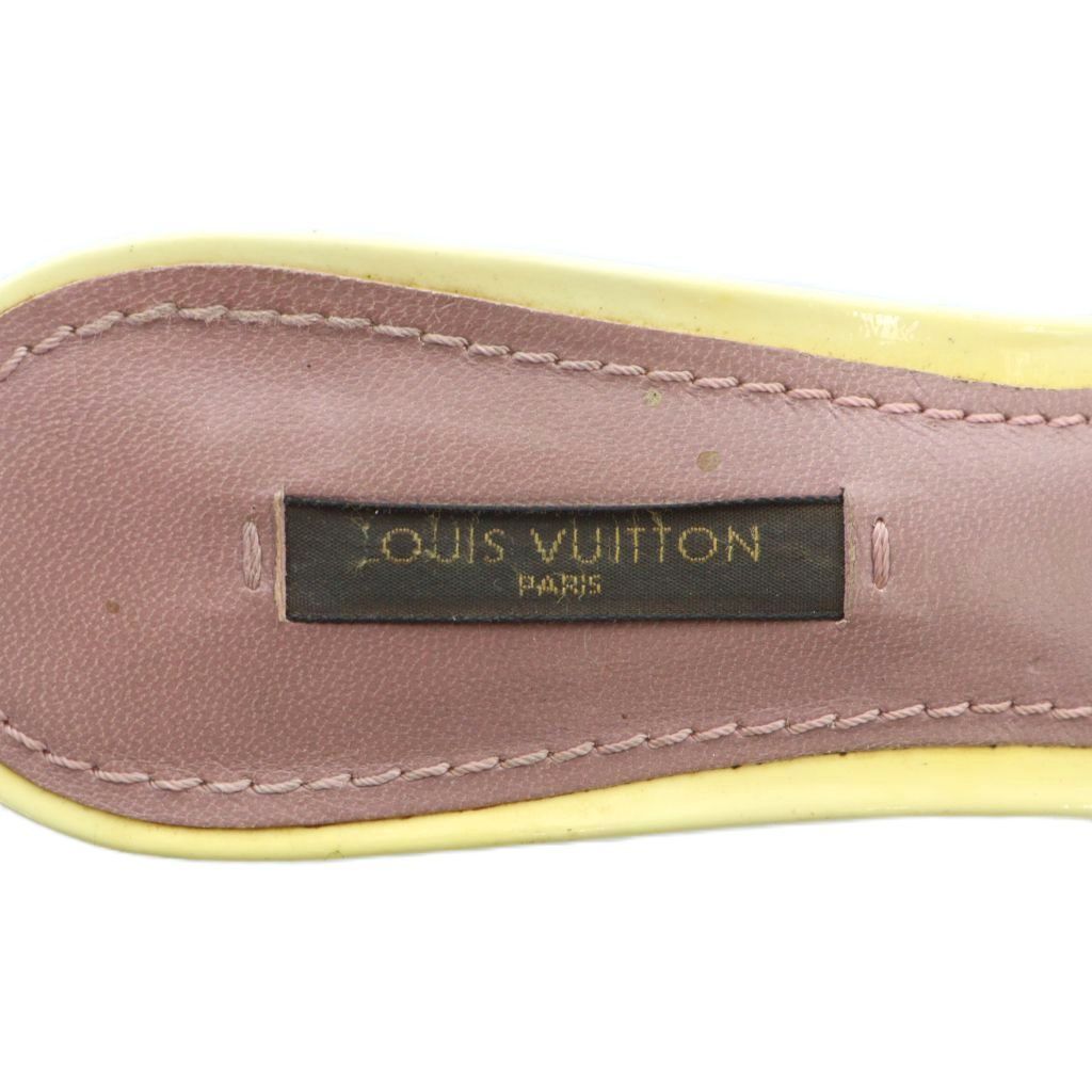 Louis Vuitton Mule Sandals Logo Leather Monogram 36 Brown Yellow — view 7