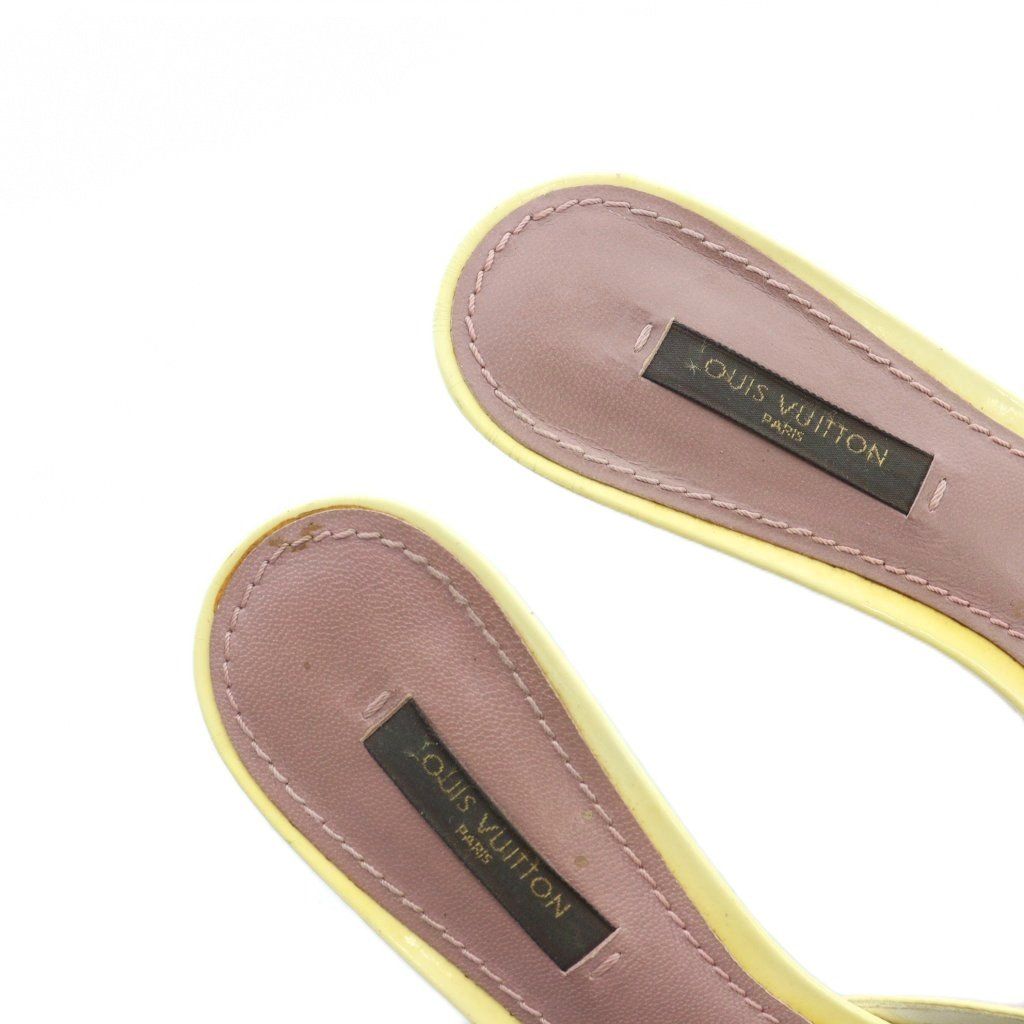 Louis Vuitton Mule Sandals Logo Leather Monogram 36 Brown Yellow — view 4