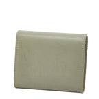 Celine Triomphe Compact Wallet Trifold Golden Khaki Green Leather — view 2