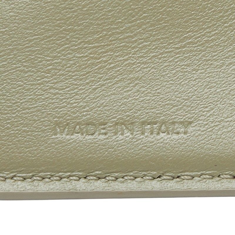 Celine Triomphe Compact Wallet Trifold Golden Khaki Green Leather — view 8