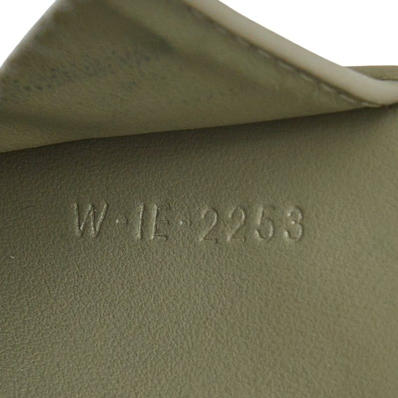 Celine Triomphe Compact Wallet Trifold Golden Khaki Green Leather — view 7