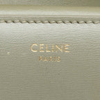 Celine Triomphe Compact Wallet Trifold Golden Khaki Green Leather — view 6