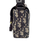 Dior Shoulder Bag Oblique Jacquard Grained Calfskin Saddle with Flap Mini Navy — view 4