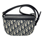 Dior Shoulder Bag Oblique Jacquard Grained Calfskin Saddle with Flap Mini Navy — view 5