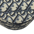 Dior Shoulder Bag Oblique Jacquard Grained Calfskin Saddle with Flap Mini Navy — view 9