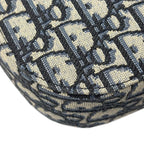 Dior Shoulder Bag Oblique Jacquard Grained Calfskin Saddle with Flap Mini Navy — view 8
