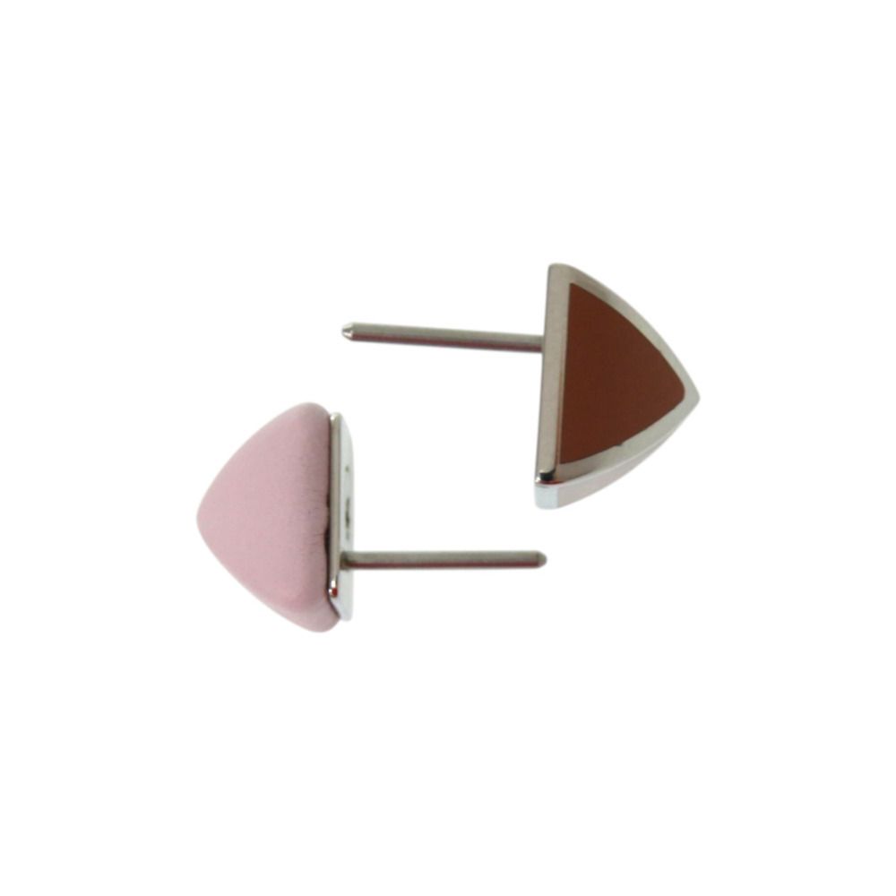 Hermes Medulgaine Metal Leather Mauveper Earrings — view 4