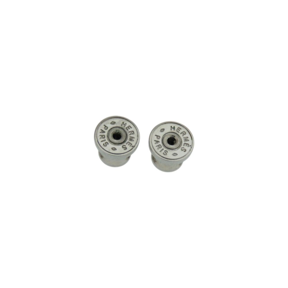 Hermes Medulgaine Metal Leather Mauveper Earrings — view 6