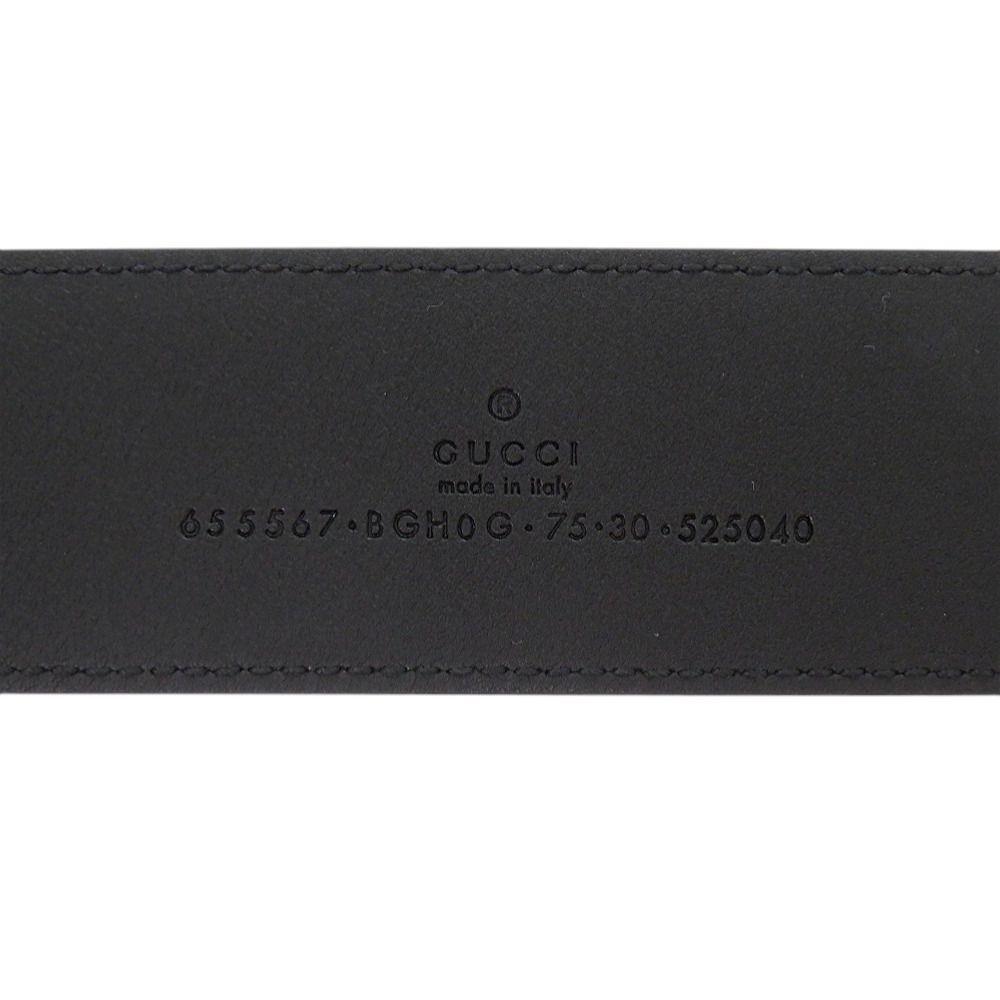 Gucci Buckle Leather Metal Black Belt — view 6