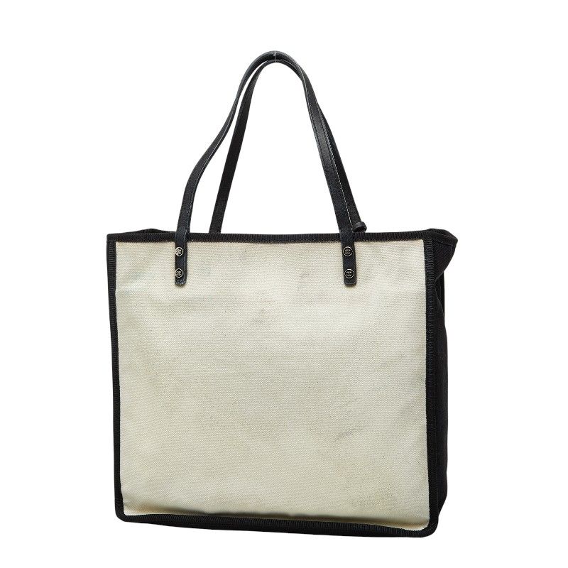 Chanel Let's Lemon Straight Tote Shoulder Bag Beach White Black Canvas — view 2