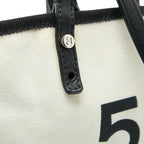 Chanel Let's Lemon Straight Tote Shoulder Bag Beach White Black Canvas — view 4
