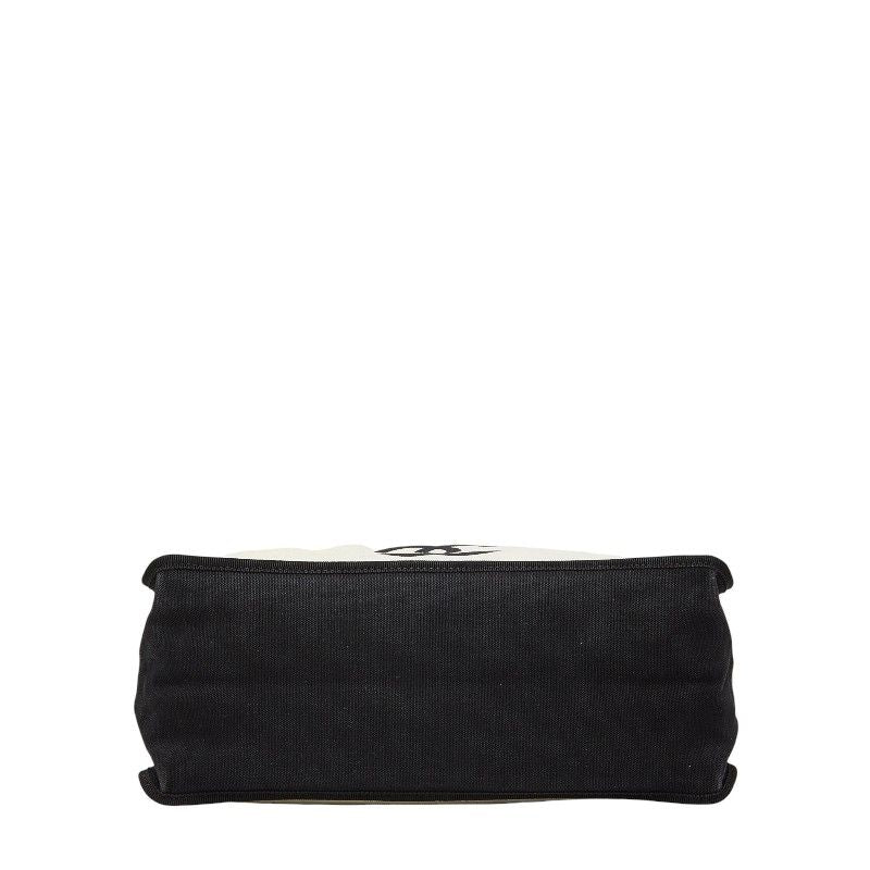 Chanel Let's Lemon Straight Tote Shoulder Bag Beach White Black Canvas — view 3