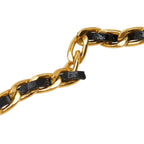 Chanel Vintage Coin Ribbon Gold Black Plated Leather Rhinestone — view 5