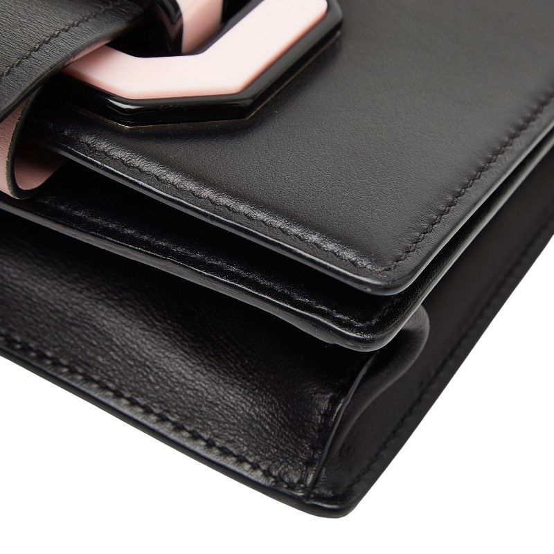 Prada Crossbody Shoulder Bag Black Pink Leather — view 4