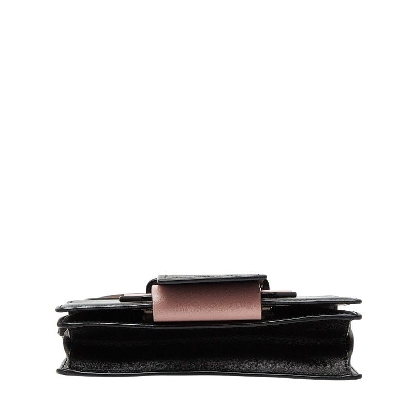 Prada Crossbody Shoulder Bag Black Pink Leather — view 3