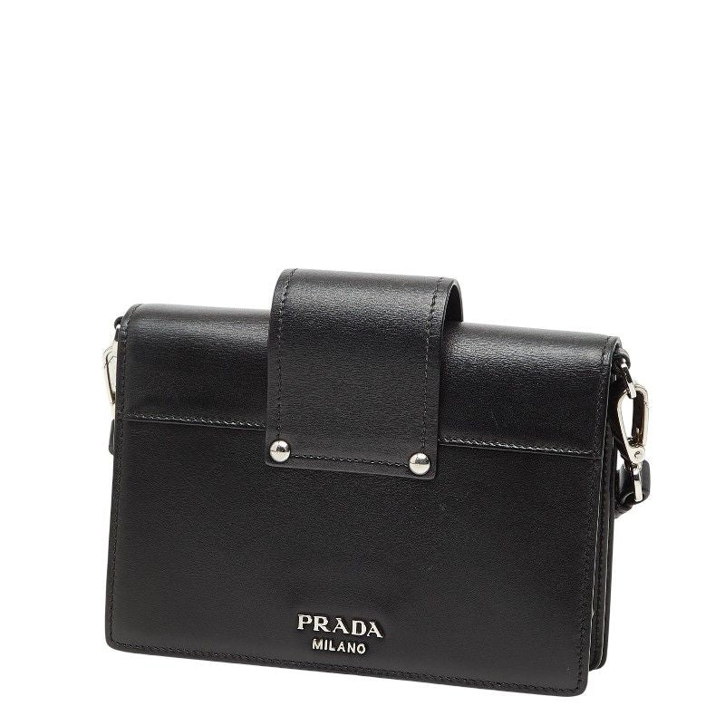 Prada Crossbody Shoulder Bag Black Pink Leather — view 2