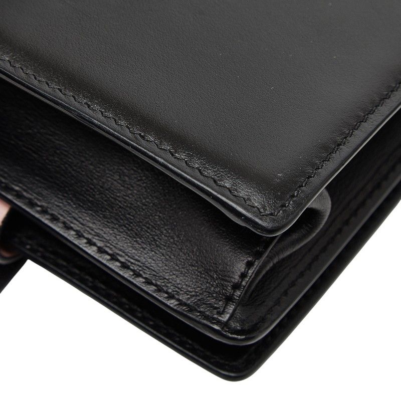 Prada Crossbody Shoulder Bag Black Pink Leather — view 6