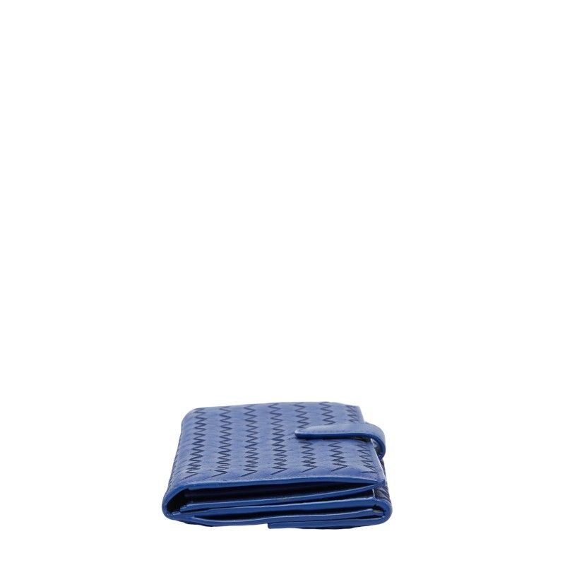 Bottega Veneta Intrecciato Long Wallet Blue Leather — view 3